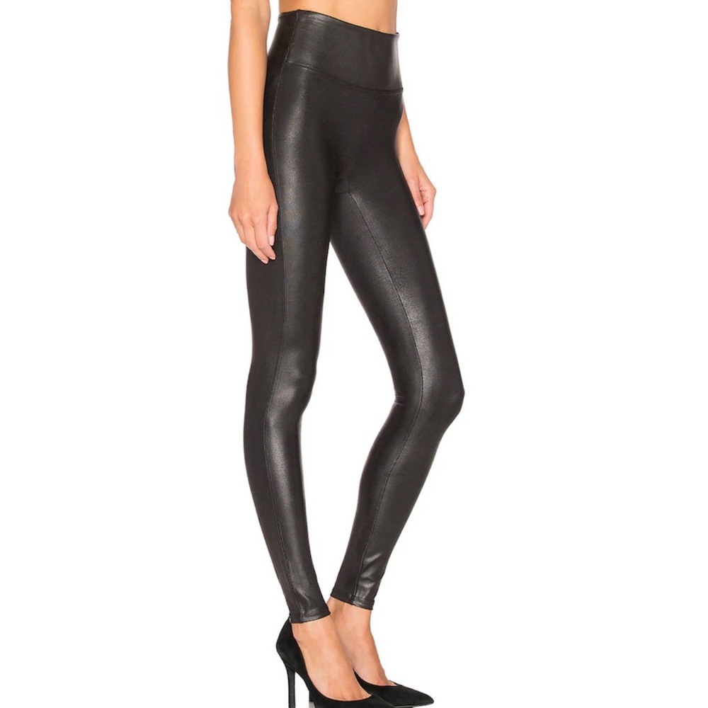 SPANX Shiny Black High-Rise Leggings